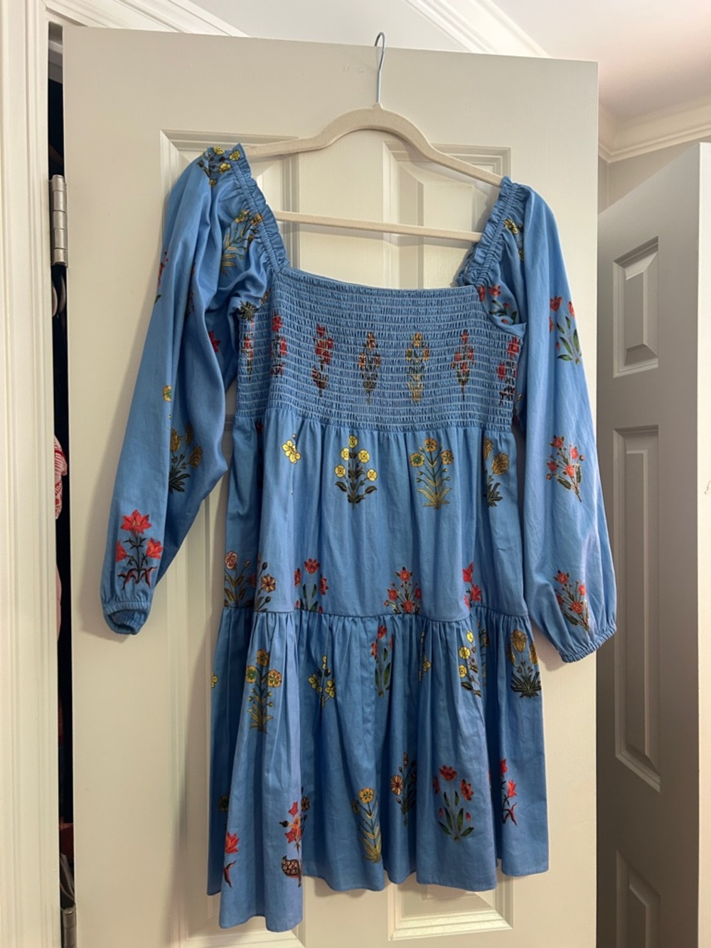 Sachin + Babi Sky Blue Embroidered Mini Dress